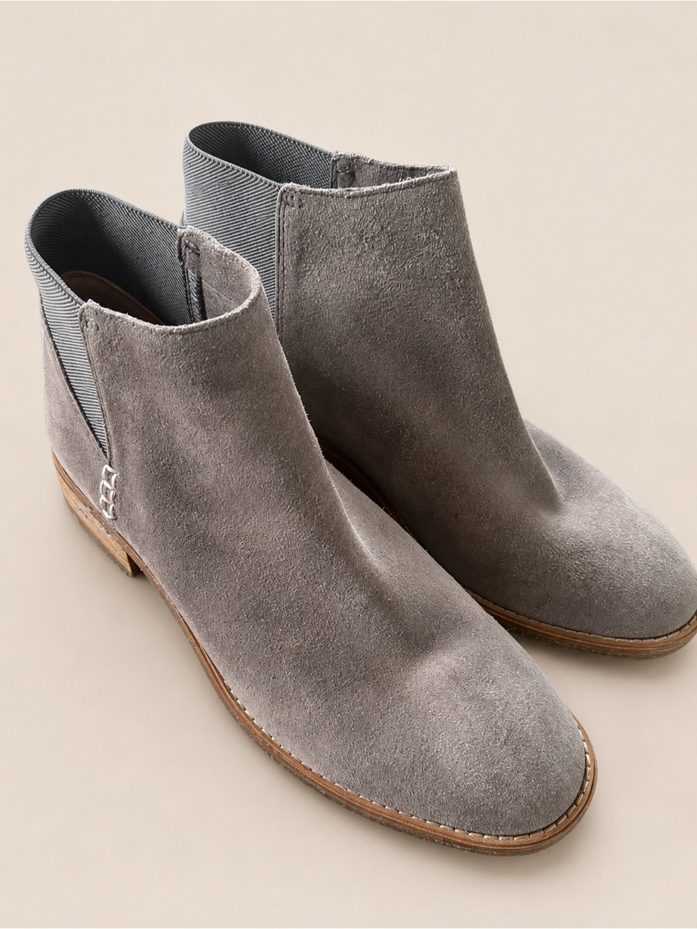 Sperry Gray Suede Chelsea Ankle Boots Leather Women’s Size 9M